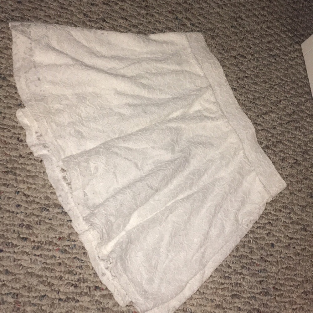 white mini skirt